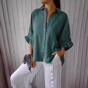 Aurora Whitfield | Relaxed Linen Button Shirt For Women