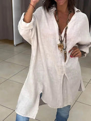 Valerie Kensington | Oversized Linen Shirt Dress For Women