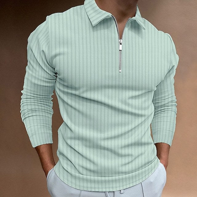 Sebastian Laurent | Ribbed Zip Collar Shirt For Men