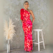 Isabella Romano | Floral One-Shoulder Maxi Dress For Women