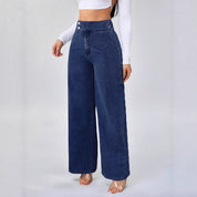 Janice | Women's Straight-Leg High-Waisted Denim Boyfriend Jeans