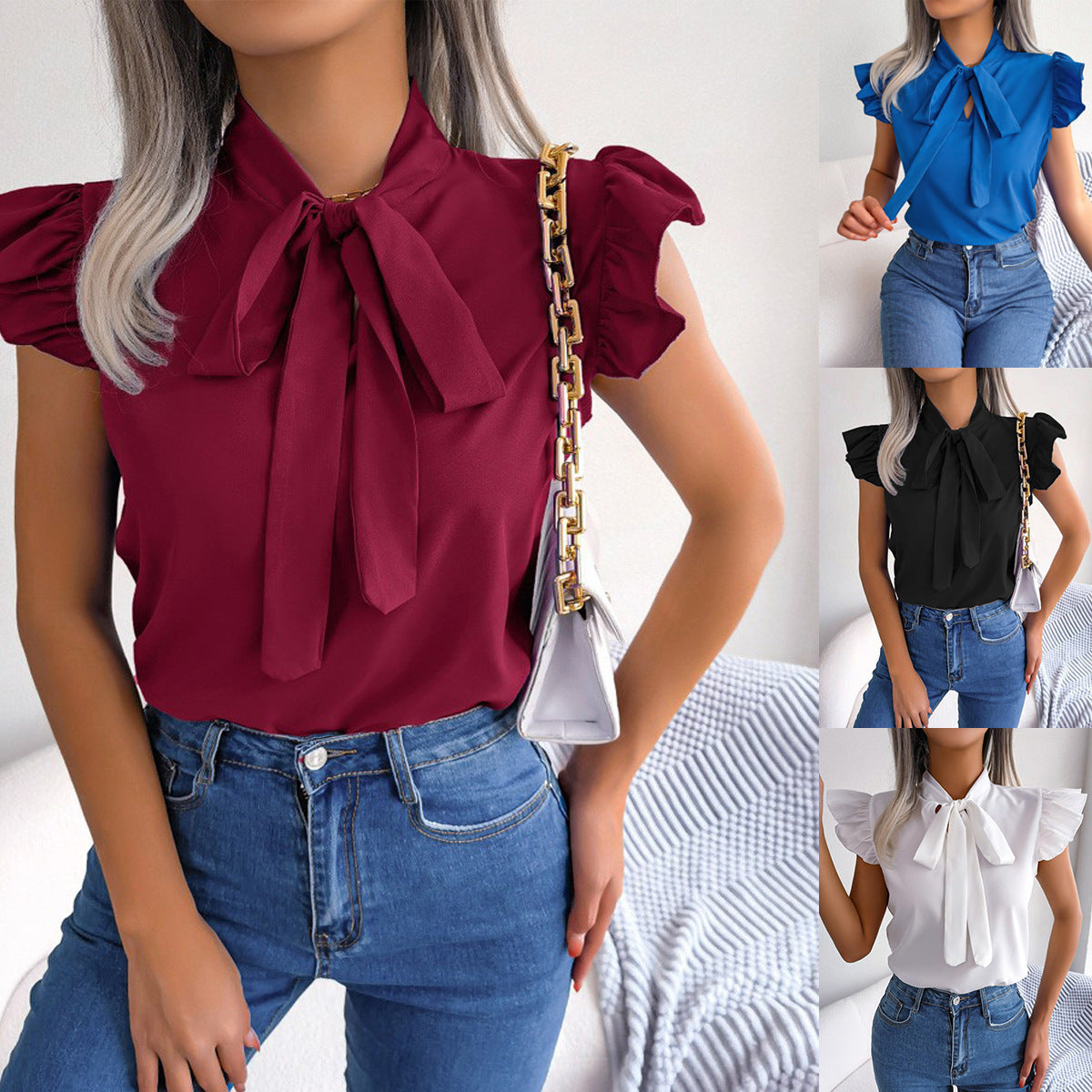 Vivienne Laurent | Elegant Bow Tie Blouse For Women