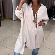 Valerie Kensington | Oversized Linen Shirt Dress For Women