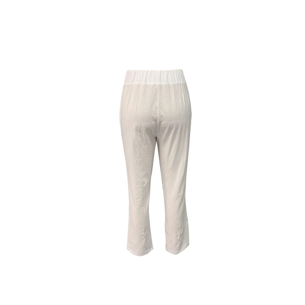 Lucia Bellini | Relaxed Linen Trousers For Women