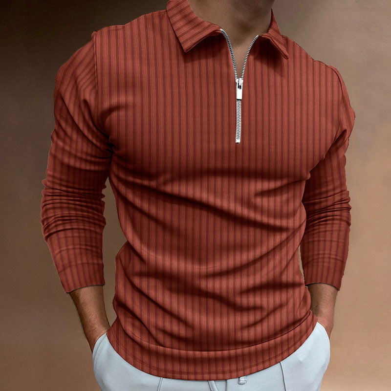 Sebastian Laurent | Ribbed Zip Collar Shirt For Men