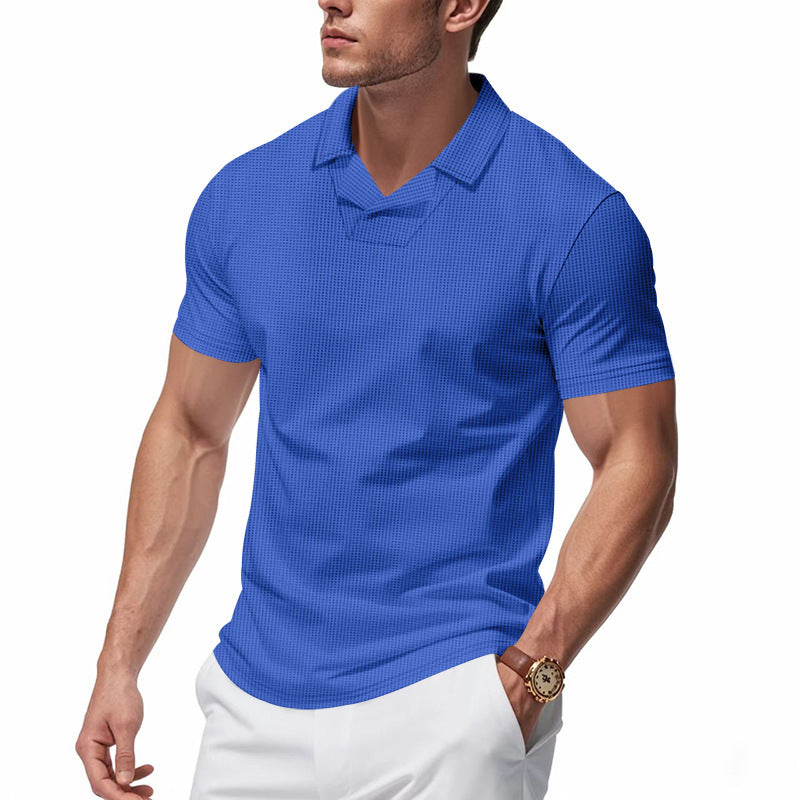 Luca Moretti | Breathable Textured Polo Shirt For Men