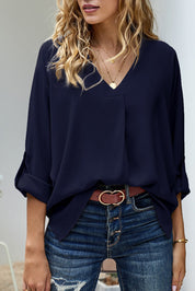 Isabelle Monroe | Elegant V-Neck Chiffon Blouse For Women