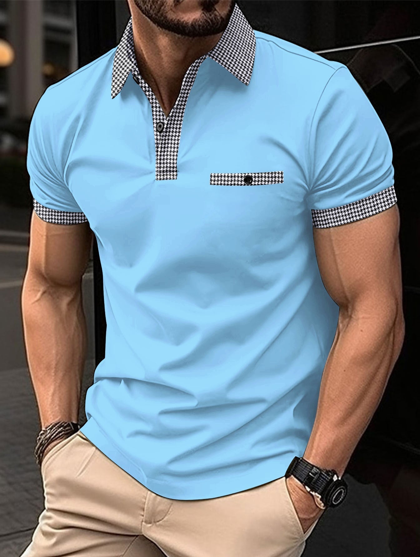 Enzo Whitmore | Contrast Trim Polo Shirt For Men