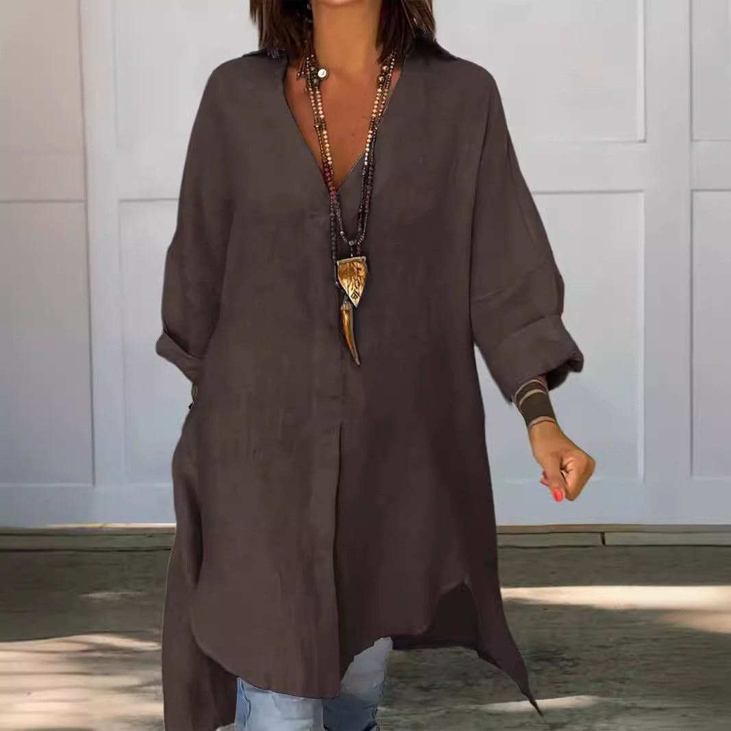 Valerie Kensington | Oversized Linen Shirt Dress For Women