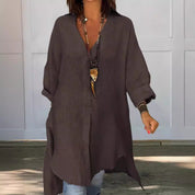 Valerie Kensington | Oversized Linen Shirt Dress For Women