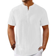 Alessandro Romano | Textured Henley Shirt For Men