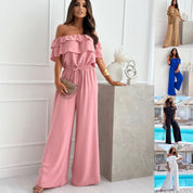 Amelia Laurent | Off Shoulder Wide Leg Jumpsuit For Women