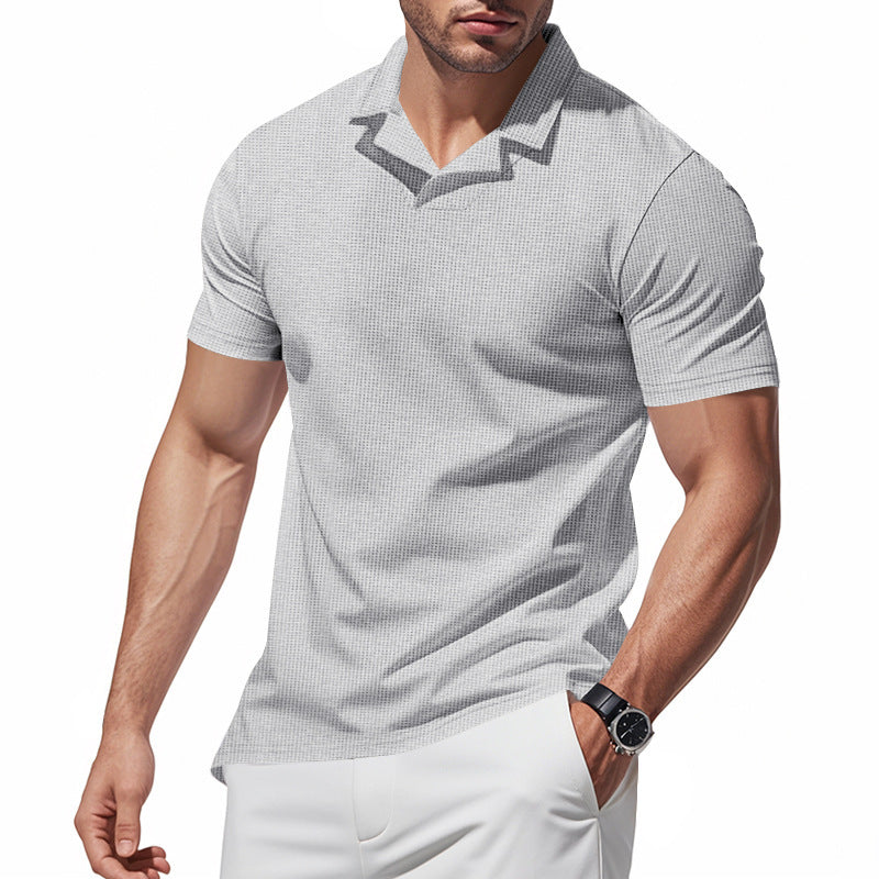 Luca Moretti | Breathable Textured Polo Shirt For Men