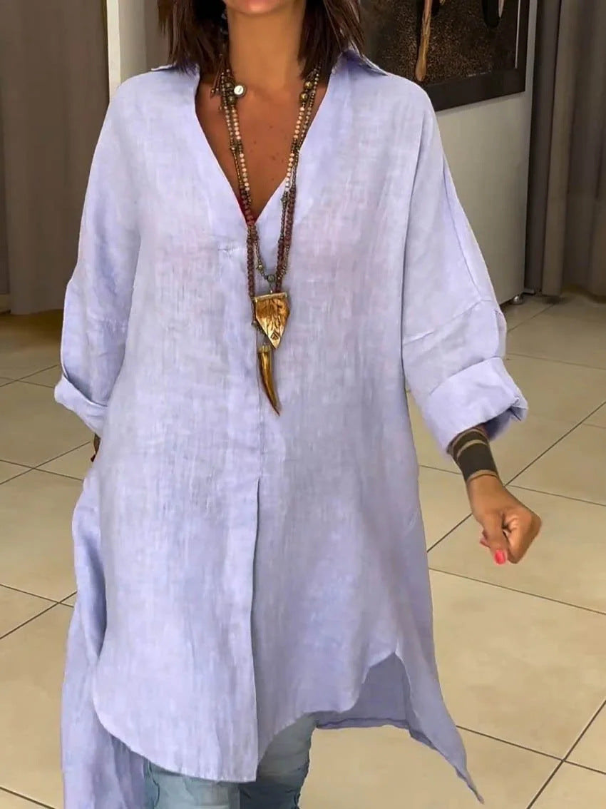 Valerie Kensington | Oversized Linen Shirt Dress For Women