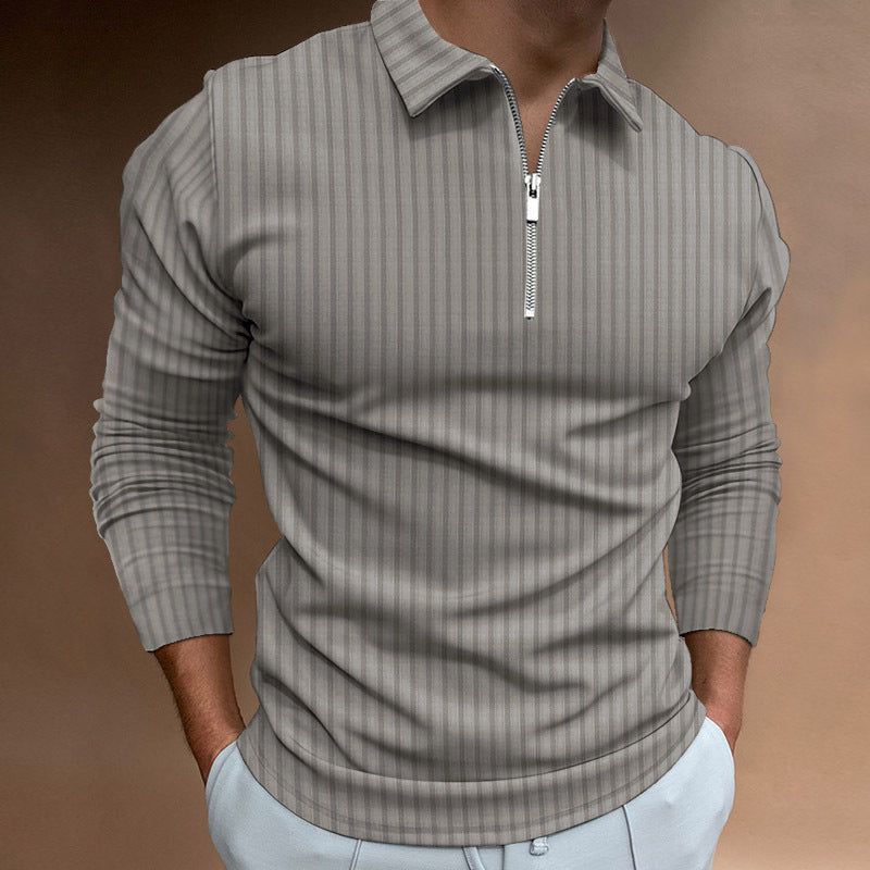 Sebastian Laurent | Ribbed Zip Collar Shirt For Men