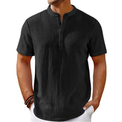 Alessandro Romano | Textured Henley Shirt For Men