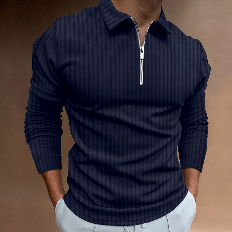 Sebastian Laurent | Ribbed Zip Collar Shirt For Men