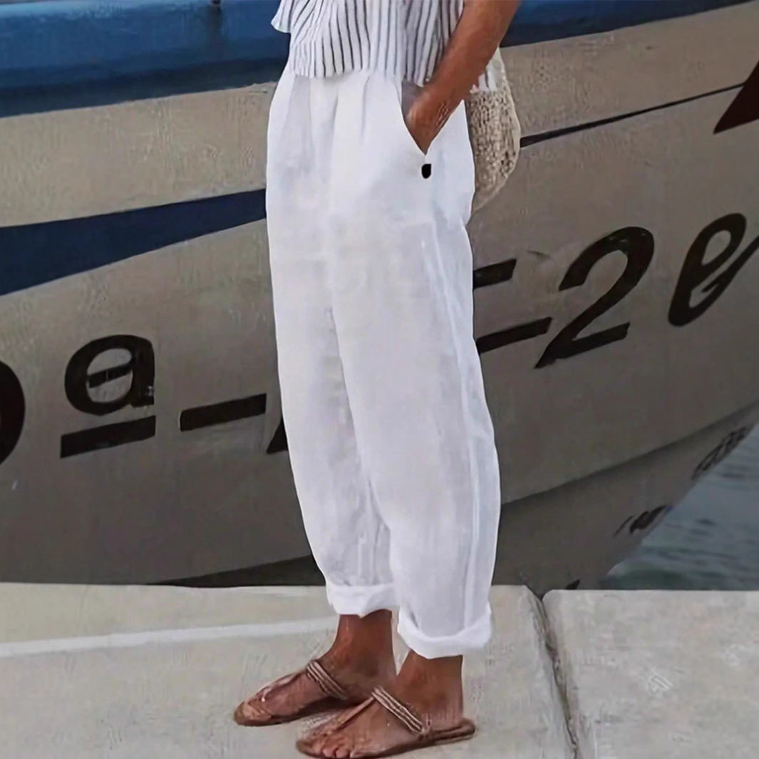 Lucia Bellini | Relaxed Linen Trousers For Women