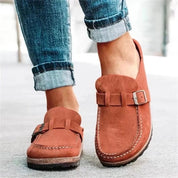 Ashley Gentry | Suede Buckle Loafers For Women