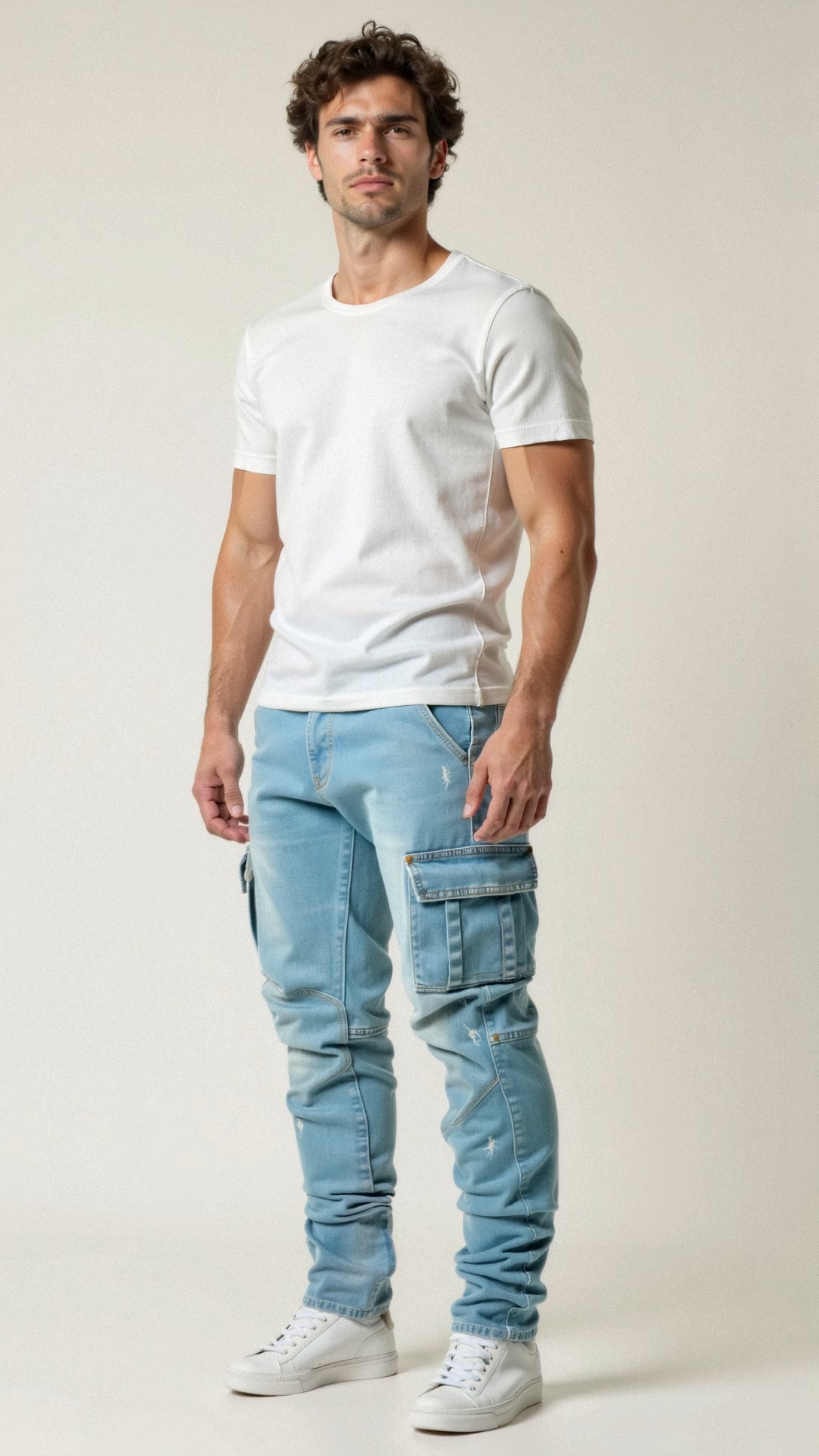Marcus Hale | Slim Fit Cargo Denim Jeans