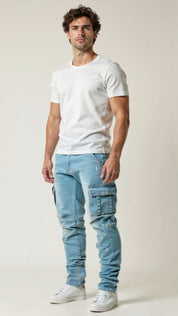 Marcus Hale | Slim Fit Cargo Denim Jeans