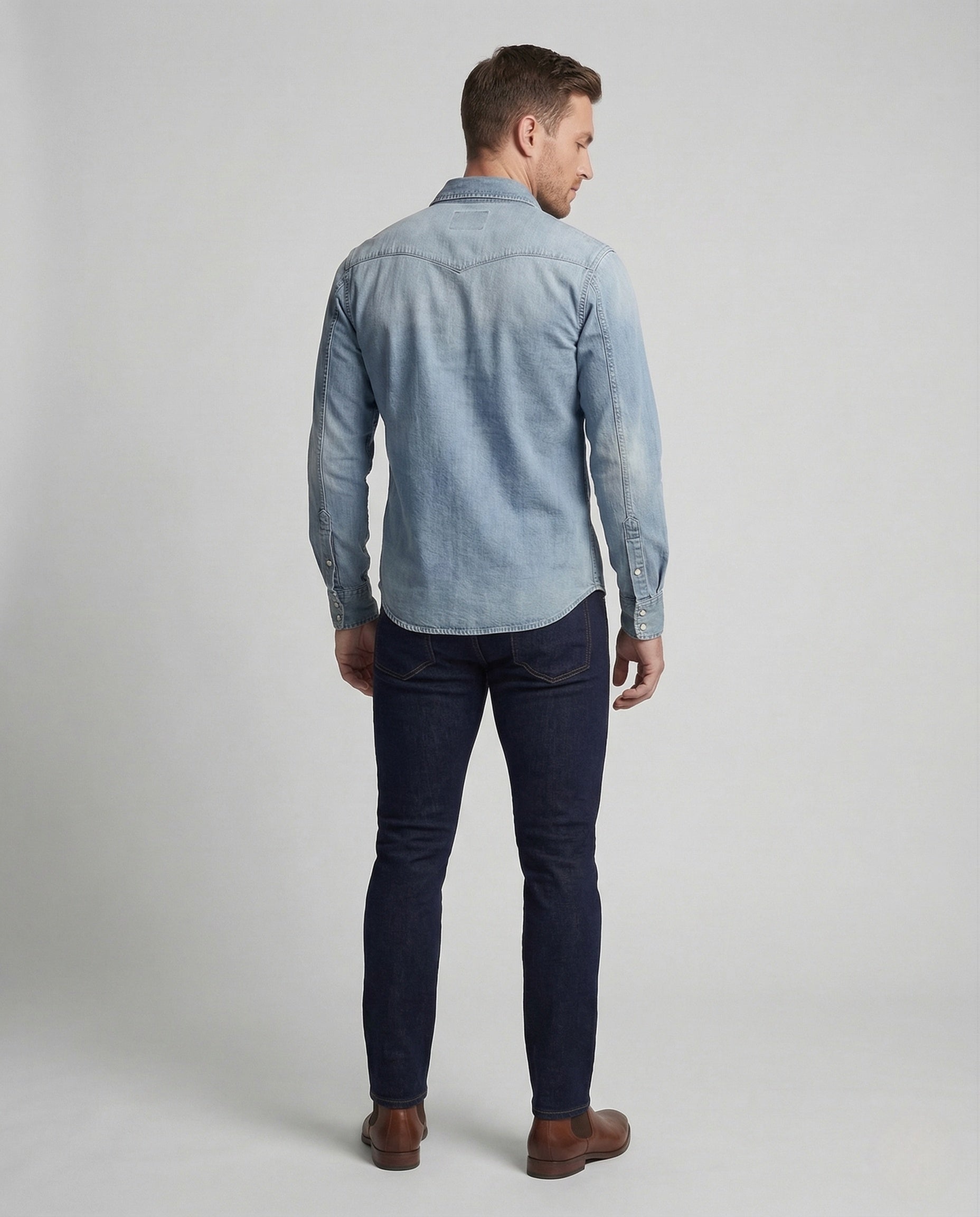 Marco Bellini | Classic Denim Shirt For Men