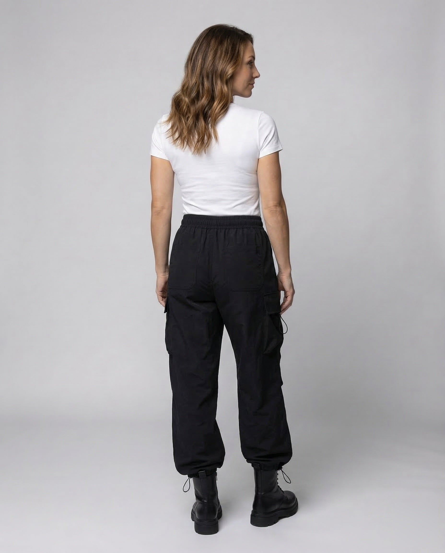 Natasha Ellroy | Black Oversized Balloon Cargo Pants