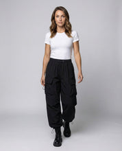 Natasha Ellroy | Black Oversized Balloon Cargo Pants