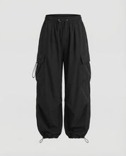 Natasha Ellroy | Black Oversized Balloon Cargo Pants