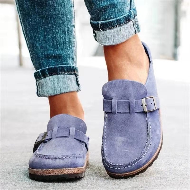 Ashley Gentry | Suede Buckle Loafers For Women