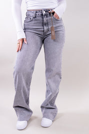 Alicia | Women's Wide-Leg Structured Denim Boyfriend Jeans