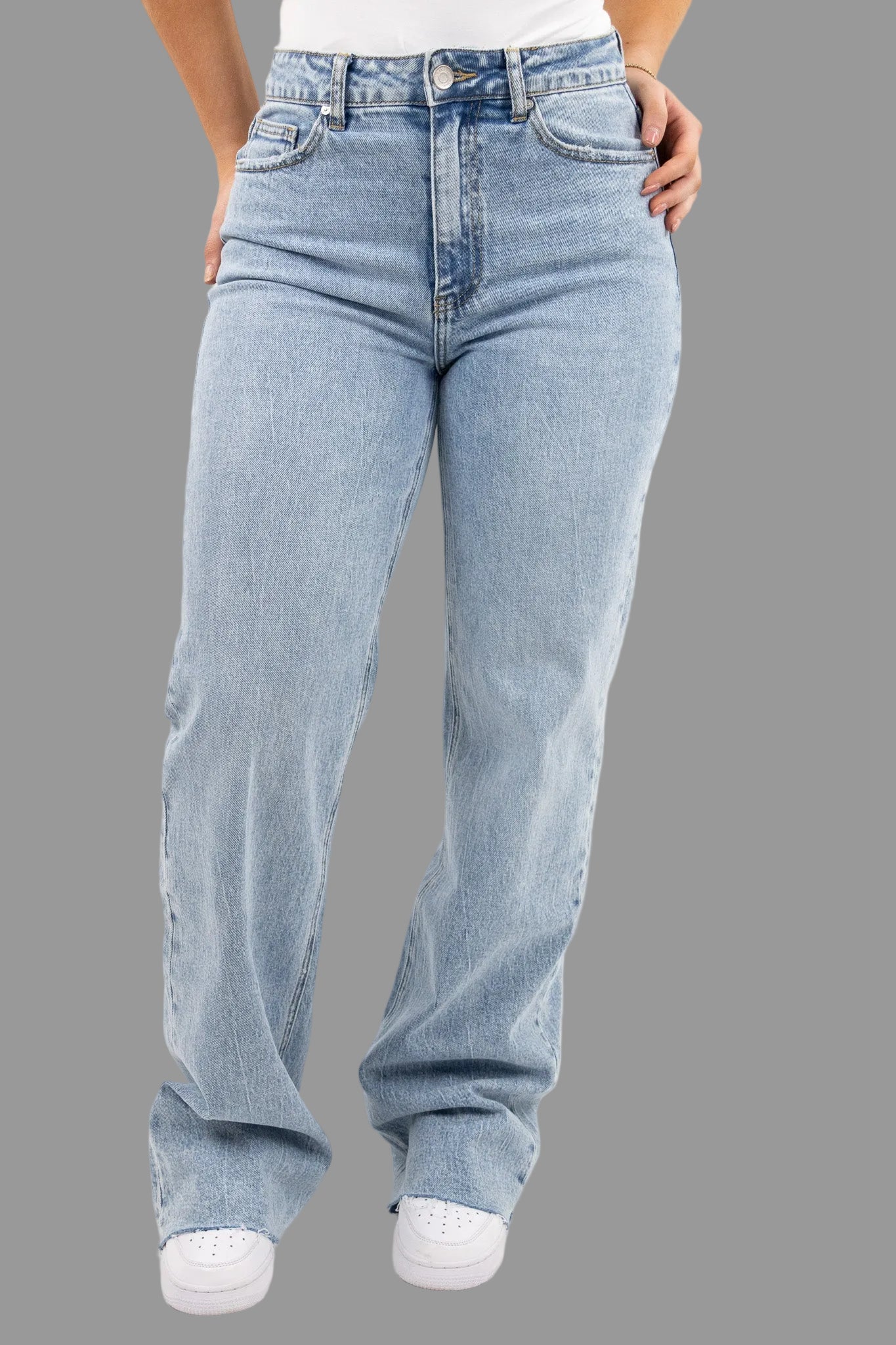 Alicia | Women's Wide-Leg Structured Denim Boyfriend Jeans