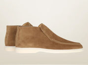Matteo Conti | Brown Suede Slip-On Desert Boots for Men