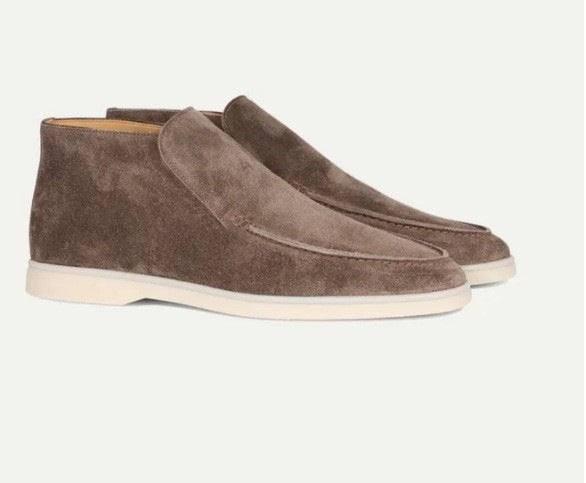 Matteo Conti | Brown Suede Slip-On Desert Boots for Men