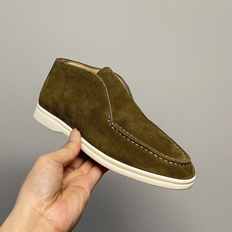 Matteo Conti | Brown Suede Slip-On Desert Boots for Men