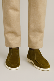 Matteo Conti | Brown Suede Slip-On Desert Boots for Men