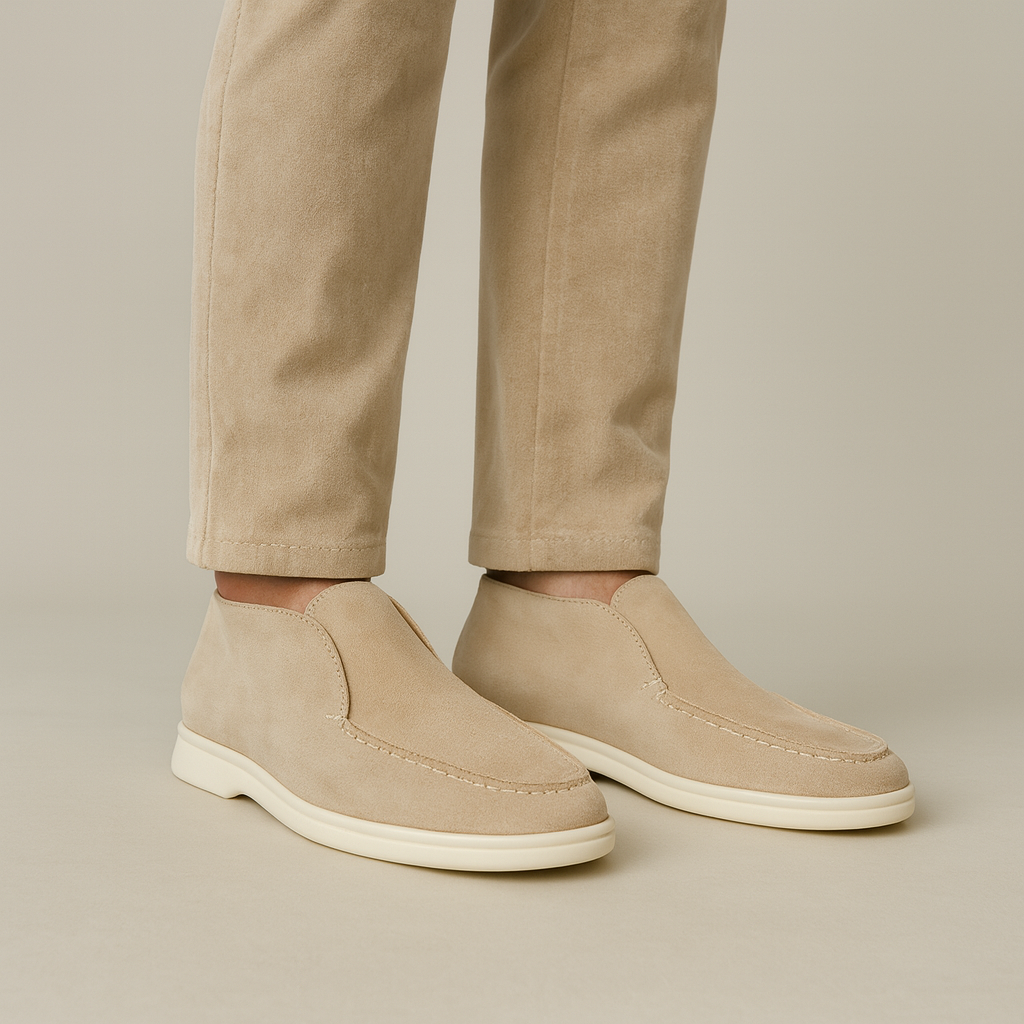 Matteo Conti | Brown Suede Slip-On Desert Boots for Men