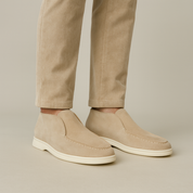 Matteo Conti | Brown Suede Slip-On Desert Boots for Men