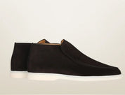 Matteo Conti | Brown Suede Slip-On Desert Boots for Men