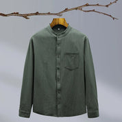 Étienne Laurent | Linen Grandad Collar Shirt For Men