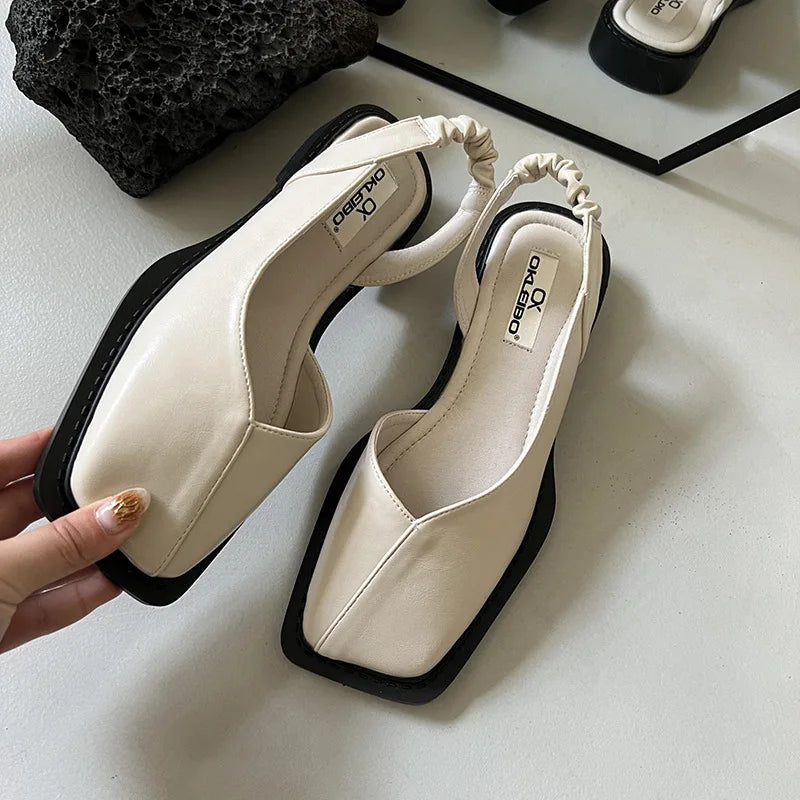 Sienna Hartwell | Square Toe Slingback Flats For Women