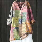Elena Rossi | Floral Linen Tunic Blouse For Women