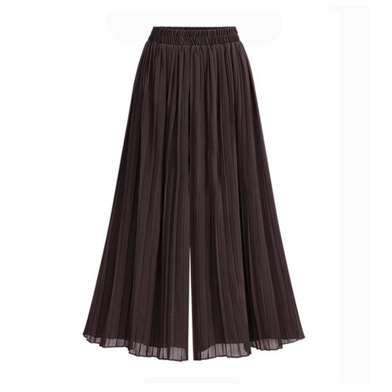 Aurelia Voss | Pleated Chiffon Wide-Leg Trousers