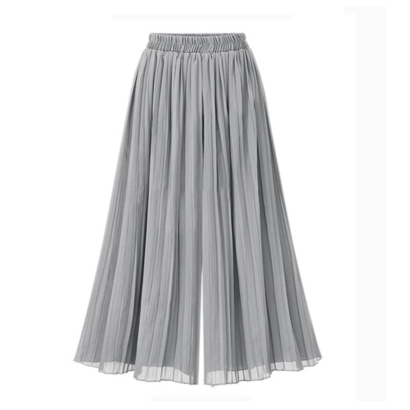 Aurelia Voss | Pleated Chiffon Wide-Leg Trousers