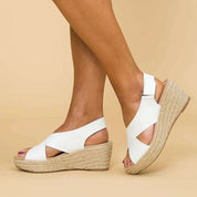 Danielle Lindsey | Wedge Sandals With Cross Straps For Women