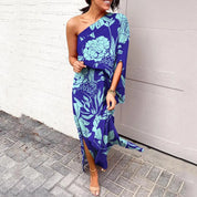 Valentina Rossi | One Shoulder Tropical Maxi Dress For Women