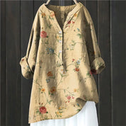 Elena Rossi | Floral Linen Tunic Blouse For Women