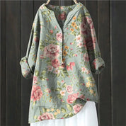 Elena Rossi | Floral Linen Tunic Blouse For Women