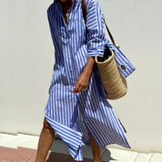 Sophie Whitmore | Striped Shirt Maxi Dress For Women