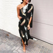 Valentina Rossi | One Shoulder Tropical Maxi Dress For Women
